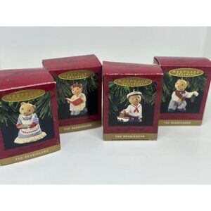Vintage 1997 Hallmark Keepsake Ornament 3.75" Set of 4 Bearingers Collection USA